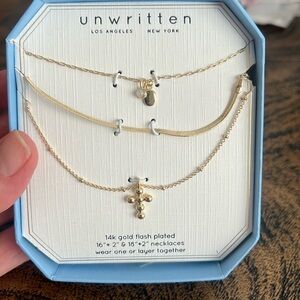 Unwritten, Los Angeles, New York, 14 karat gold flash plated